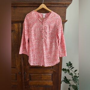 Tribal DeNime Blouse Zebra Pattern Size Small